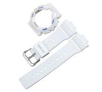 ROUHO 14mm Transparent Silicone Watchstrap Clear Rubber Watch Band Waterproof Sport Replacement Case Set for Casio BA-110 BA-111 BA-120 BA-112 BA-130 - A18
