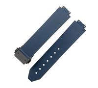 ROUHO 15mm x 21mm Silicone Wristband Waterproof Rubber Bracelet Strap Stainless Steel Deployment Clasp Soft for Hublot B5