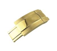 ROUHO 16mm 316L Stainless Steel Clasp Rubber Strap Replacement Folding Buckle Watch Accessories for Rolex Submariner Series - Gold