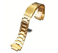 ROUHO 16mm Stainless Steel Watch Band Replacement Modification Kit Watch Straps Accessory Compatible with Casio GA-2100 2110-Gold