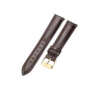 ROUHO 18mm Durable Genuine Leather Watch Band Classic Replacement Women's Watch Strap for Fossil ES3615 ES4286 ES4113 ES3838 BQ3064-Dark Brown + Gold
