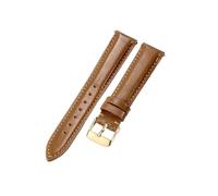 ROUHO 18mm Durable Genuine Leather Watch Band Classic Replacement Women's Watch Strap for Fossil ES3615 ES4286 ES4113 ES3838 BQ3064-Light Brown + Gold