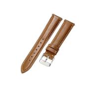 ROUHO 18mm Durable Genuine Leather Watch Band Classic Replacement Women's Watch Strap for Fossil ES3615 ES4286 ES4113 ES3838 BQ3064-Light Brown + Silver