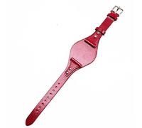 ROUHO 18mm Genuine Leather Watch Strap Women's Watch Strap Replacement Watch Accessories for Fossil ES4114 ES4113 ES3625 ES3616-Red