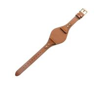 ROUHO 18mm Genuine Retro Leather Watch Band with Buckle Durable Replacement Watch Strap for Fossil ES4113 ES4114 ES3616 ES3625-Brown + Rose Gold Buckle