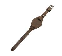 ROUHO 18mm Genuine Retro Leather Watch Band with Buckle Durable Replacement Watch Strap for Fossil ES4113 ES4114 ES3616 ES3625-Coffee + Silver Buckle