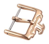 ROUHO 18mm Leather Watch Strap Buckle Accessory Stainless Steel Watch Pin Buckle for Jaeger-LeCoultre-Rose Gold