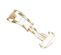ROUHO 18mm Stainless Steel Deployment Watch Buckle Leahter Nylon Watch Strap Buckle Accessories for OM-EGA SEAMASTER SPEEDMASTER-Gold