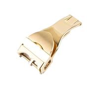 ROUHO 18mm Stainless Steel Folding Watch Buckle Extendable Replacement Watch Clasp for Tudor Black Bay Clair de Rose Fastrider-Gold
