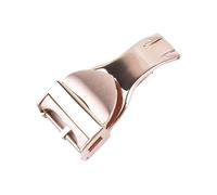 ROUHO 18mm Stainless Steel Folding Watch Buckle Extendable Replacement Watch Clasp for Tudor Black Bay Clair de Rose Fastrider-Rose Gold