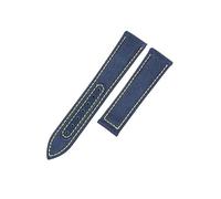 ROUHO 19mm Durable Padded Canvas Watch Strap 38mm Dial Genuine Leather Watch Band for Omega Aqua Terra 220.10.38.20.03.001-Blue Yellow