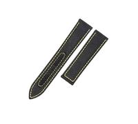 ROUHO 19mm Durable Padded Canvas Watch Strap 38mm Dial Genuine Leather Watch Band for Omega Aqua Terra 220.10.38.20.03.001-Black Yellow