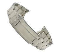 ROUHO 19mm Silver Replacement Watch Bracelet Stainless Steel Deployment Clasp Watch Strap Compatible with Seiko Sxns80 Snxs79 Snxs79k Snxs77k Snxs73-Silver 2