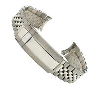 ROUHO 19mm Silver Replacement Watch Bracelet Stainless Steel Deployment Clasp Watch Strap Compatible with Seiko Sxns80 Snxs79 Snxs79k Snxs77k Snxs73-Silver