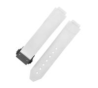 ROUHO 19mm x 26mm Silicone Watch Strap Waterproof Rubber Watch Band Stainless Steel Deployment Clasp Soft for Hublot D5