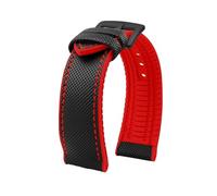 ROUHO 20mm 22mm Silicone Watch Strap Waterproof Rubber Watch Band Textured Bicolor Stainless Steel Buckle for IWC Pilot's B8 22mm