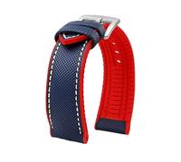 ROUHO 20mm 22mm Silicone Watch Strap Waterproof Rubber Watch Band Textured Bicolor Stainless Steel Buckle for IWC Pilot's B13 22mm
