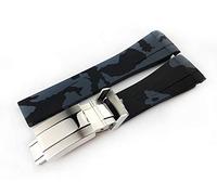 ROUHO 20Mm Arc Port Camouflage Silicone Strap Men'S Strap For Rolex Submariner Daytona Gmt-Grey
