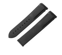 ROUHO 20mm Curved End Replacement Watch Band Silicone Rubber Watch Strap for Omega Seamaster Planet Ocean-Black Without Buckle