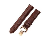 ROUHO 20mm Handmade Comfortable Leather Watch Strap Ergonomic Replacement Watch Band for Tissot Heritage T063.610 PRS 516 T100.430 T121.430-Brown + Rose Gold Buckle