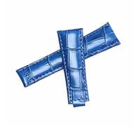 ROUHO 20mm Leather Watch Strap Replacement Wat Belt Watch Repairment Accessories for Rolex Daytona GMT-Master Yacht-Master-Blue