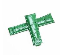ROUHO 20mm Leather Watch Strap Replacement Wat Belt Watch Repairment Accessories for Rolex Daytona GMT-Master Yacht-Master-Green