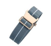 ROUHO 20mm Nylon Watch Strap Adjustable Resilient Watchband with Durable Clasp0-H + Rose Gold Buckle