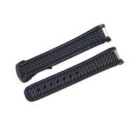 ROUHO 20mm Silicone Rubber Watch Strap Replacement Watch Accessories Wristband for Omega Seamaster 150-Black White + Black Buckle