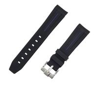 ROUHO 20mm Waterproof Silicone Watch Strap Replacement Watch Accessories Pin Buckle Strap for Rolex Submariner GMT-Blue