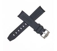 ROUHO 20mm Waterproof Silicone Watch Strap Replacement Watch Accessories Watch Bracelet for Rolex Submariner Explorer-Black