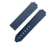 ROUHO 21 x 16mm Waterproof Silicone Rubber Watch Strap Replacement Watch Band with Folding Buckle for Hublot Big Bang Classic Fusion-Blue Without Buckle