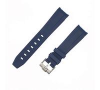 ROUHO 21Mm Rubber Band Soft Watch With Waterproof Silicone Rubber Strap For Rolex Submariner Deep Sea Sea-Dweller-Blue