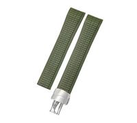 ROUHO 21mm Rubber Sports Watch Strap with Deployment Clasp Waterproof Silicone Watchband for Patek Philippe Aquanaut 5164/5167-Deep Green + Silver Buckle