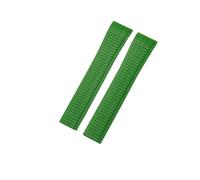 ROUHO 21mm Rubber Sports Watch Strap with Deployment Clasp Waterproof Silicone Watchband for Patek Philippe Aquanaut 5164/5167-Green