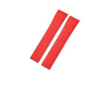 ROUHO 21mm Rubber Sports Watch Strap with Deployment Clasp Waterproof Silicone Watchband for Patek Philippe Aquanaut 5164/5167-Red