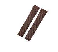 ROUHO 21mm Rubber Sports Watch Strap with Deployment Clasp Waterproof Silicone Watchband for Patek Philippe Aquanaut 5164/5167-Coffee