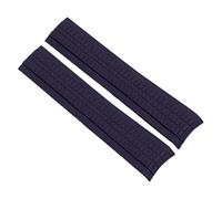 ROUHO 21mm Rubber Watch Band Curved End Interface, Soft Waterproof Replacement Watch Strap for Patek Philippe Aquanaut-Blue