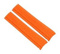 ROUHO 21mm Rubber Watch Band Curved End Interface, Soft Waterproof Replacement Watch Strap for Patek Philippe Aquanaut-Orange