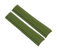 ROUHO 21mm Rubber Watch Band Curved End Interface, Soft Waterproof Replacement Watch Strap for Patek Philippe Aquanaut-Green
