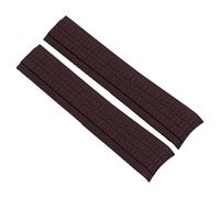 ROUHO 21mm Rubber Watch Band Curved End Interface, Soft Waterproof Replacement Watch Strap for Patek Philippe Aquanaut-Brown