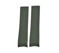 ROUHO 21mm Silicone Diving Watch Strap Waterproof Sweatproof Replacement Watchband for Longines HydroConquest L3 781 742-Green