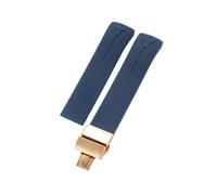 ROUHO 21mm Silicone Watch Strap Waterproof Rubber Wristband Band Stainless Steel Deployment Clasp Soft for Tissot T-Touch T013 T081 T091 A20