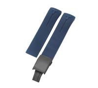 ROUHO 21mm Silicone Watch Strap Waterproof Rubber Wristband Band Stainless Steel Deployment Clasp Soft for Tissot T-Touch T013 T081 T091 A28