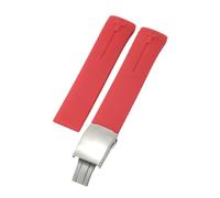 ROUHO 21mm Silicone Watch Strap Waterproof Rubber Wristband Band Stainless Steel Deployment Clasp Soft for Tissot T-Touch T013 T081 T091 A23