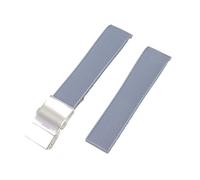 ROUHO 21mm Waterproof Silicone Watch Strap Deployment Clasp Watch Strap Replacement Watchband for Lon-gin-es Co-nque-st HYD-ROCON-QUEST-Grey