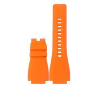 ROUHO 22 x 33mm Waterproof Silicone Watch Strap, Notched Interface Rubber Replacement Watch Band for Bell & Ross BR05-Orange