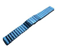 ROUHO 22mm Adjustable Ceramic Watch Strap Deployment Clasp Watchband Replacement Flat Watch Strap-Blue