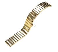 ROUHO 22mm Adjustable Ceramic Watch Strap Deployment Clasp Watchband Replacement Flat Watch Strap-Gold