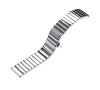 ROUHO 22mm Adjustable Ceramic Watch Strap Deployment Clasp Watchband Replacement Flat Watch Strap-Silver
