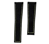 ROUHO 22mm Black Nylon Watch Strap Deployment Clasp Watch Bracelet Replacement Accessories for T-A-G HE-UE-R AQ-UARA-CER-Yellow